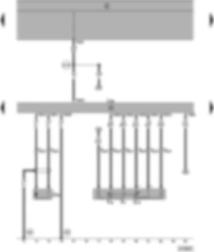 Wiring Diagram  SEAT ALHAMBRA 1998 - Diesel direct injection system control unit - needle lift sender - accelerator pedal position sender - idling switch - Kick-down switch