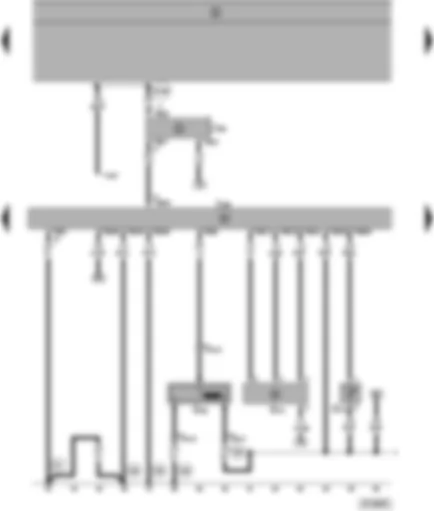 Wiring Diagram  SEAT ALHAMBRA 2000 - Diesel direct injection system control unit - engine speed sender - air mass meter - intake manifold temperature sender - immobilizer control unit - self-diagnosis connection