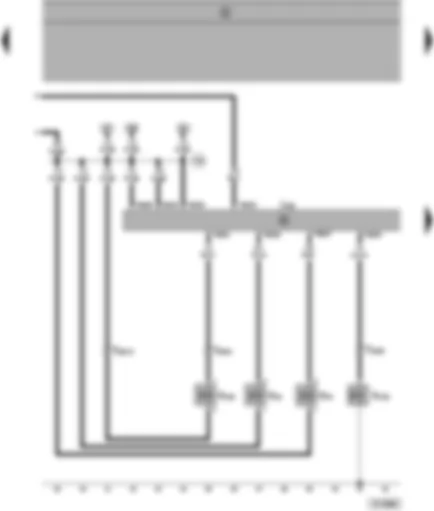 Wiring Diagram  SEAT ALHAMBRA 2000 - Diesel direct injection system control unit - commencement of injection valve - exhaust gas recirculation valve - charge pressure control solenoid valve - fuel shut-off valve