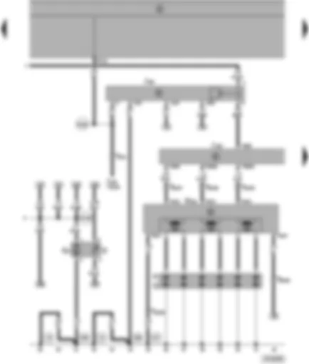 Wiring Diagram  SEAT ALHAMBRA 2000 - Motronic control unit - ignition system - fuel pump - fuel gauge sender - fuel shut-off control unit (Crash)