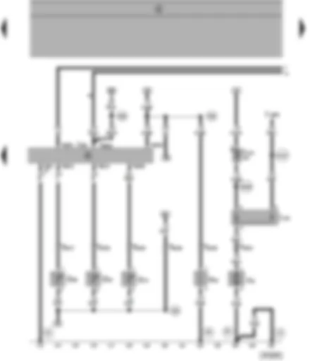 Wiring Diagram  SEAT ALHAMBRA 2000 - Motronic control unit - coolant temperature sender - intake manifold temperature sender - exhaust gas recirculation temperature sensor - continued circulation of coolant