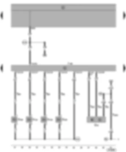 Wiring Diagram  SEAT ALHAMBRA 1999 - Diesel direct injection system control unit - unit injector solenoid valves - hall sender (for camshaft position)
