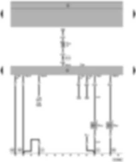 Wiring Diagram  SEAT ALHAMBRA 2000 - Climatronic control unit - fresh and recirculating air flap two-way valve - additional heat exchanger valve