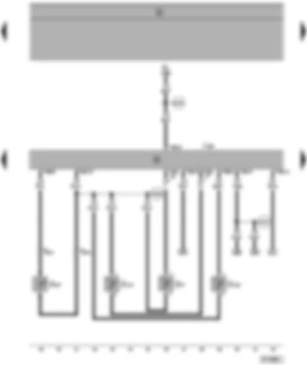 Wiring Diagram  SEAT ALHAMBRA 1998 - Climatronic control unit - ambient temperature sensor - front vent temperature sender - sunlight penetration photosensor - coolant temperature sender - air conditioner