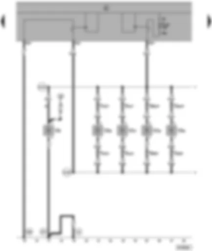 Wiring Diagram  SEAT ALHAMBRA 1999 - Front and rear door warning lamps - glove box light - consumer switch-off