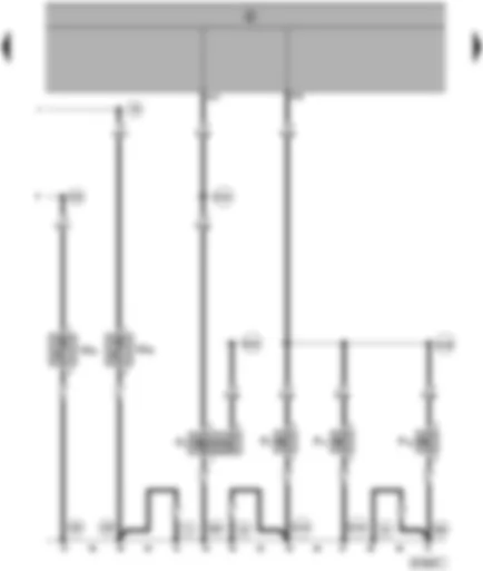 Wiring Diagram  SEAT ALHAMBRA 1998 - Illuminated make-up mirror - front and rear door contact switch