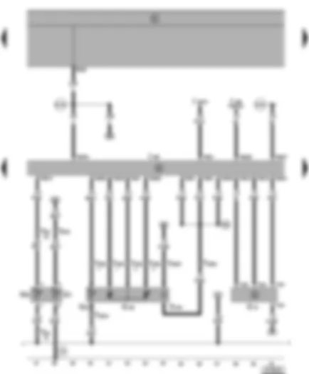 Wiring Diagram  SEAT ALHAMBRA 1999 - Diesel direct injection system control unit - modulating piston movement sender - fuel temperature sender - metering adjuster - coolant temperature sender - air mass meter