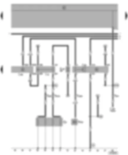 Wiring Diagram  SEAT ALHAMBRA 2000 - Diesel direct injection system control unit - glow plug relay - glow plugs - fuel shut-off control unit (Crash) - Fuel shut-off valve