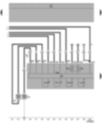 Wiring Diagram  SEAT ALHAMBRA 2000 - Dash panel insert - optical and acoustical oil pressure warning - fuel gauge - coolant shortage and coolant temperature indicator - ambient temperature sensor - oil temperature sende