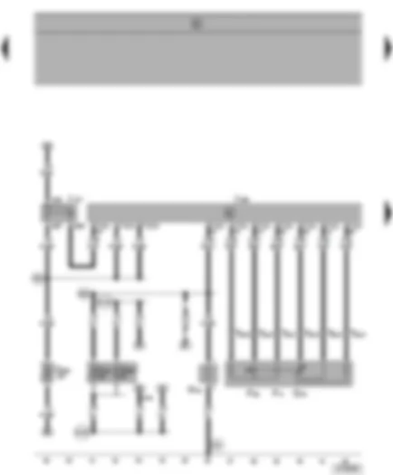 Wiring Diagram  SEAT ALHAMBRA 1999 - Diesel direct injection system control unit - terminal 30 voltage supply relay - accelerator pedal position sender - kick-down switch - idling switch - heater element (crankcase breather)