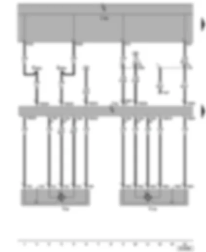 Wiring Diagram  SEAT ALHAMBRA 2001 - Air conditioning control unit - temperature flap control motor - front air distribution control motor - self-diagnosis connection