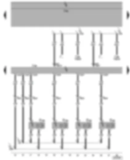 Wiring Diagram  SEAT ALHAMBRA 2001 - Parking aid control unit - parking aid sender - front