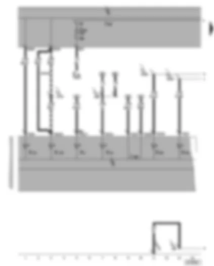 Wiring Diagram  SEAT ALHAMBRA 2005 - Dash panel insert - main beam warning lamp - rear fog light warning lamp - turn signal warning lamp - bulb failure warning lamp - trailer towing warning lamp