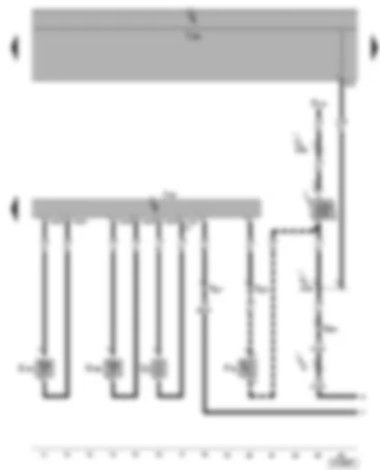 Wiring Diagram  SEAT ALHAMBRA 2003 - Heater control unit B5W S/ D5W S - overheating sensor - coolant temperature sender - glow plug for heater - ambient temperature switch
