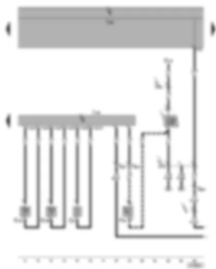 Wiring Diagram  SEAT ALHAMBRA 2002 - Heater control unit B5W S/ D5W S - overheating sensor - coolant temperature sender - glow plug for heater - ambient temperature switch