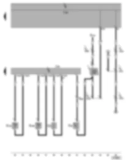 Wiring Diagram  SEAT ALHAMBRA 2001 - Heater control unit D5W Z - overheating sensor - coolant temperature sender - glow plug for heater - ambient temperature switch