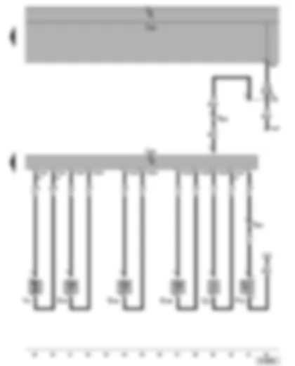 Wiring Diagram  SEAT ALHAMBRA 2002 - Heater control unit B5W S/ D5W S - combustion air blower - flame monitor - overheating sensor - coolant temperature sender - glow plug for heater - ambient temperature switch