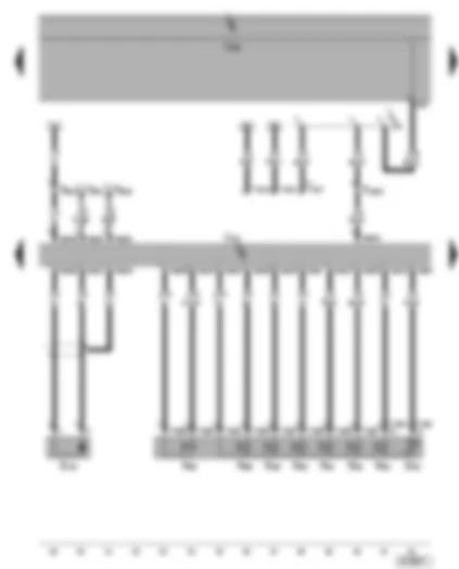 Wiring Diagram  SEAT ALHAMBRA 2002 - Automatic gearbox control unit - solenoid valve - gearbox speed sender - gearbox oil temperature sender - self-diagnosis connection