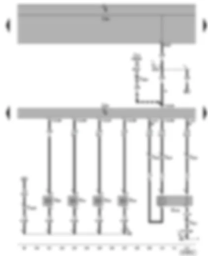 Wiring Diagram  SEAT ALHAMBRA 2002 - Motronic control unit - injectors - lambda probe after catalyst