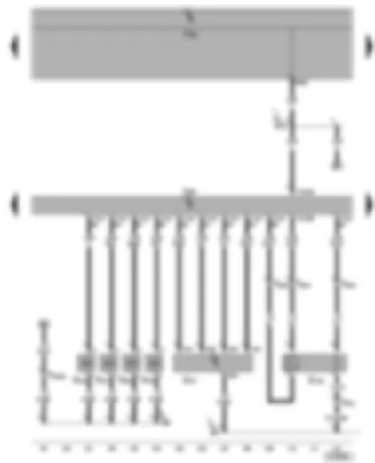 Wiring Diagram  SEAT ALHAMBRA 2002 - Motronic control unit - injectors - air mass meter - lambda probe after catalyst