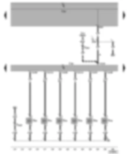Wiring Diagram  SEAT ALHAMBRA 2002 - Motronic control unit - injectors