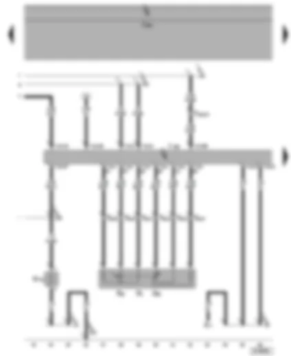 Wiring Diagram  SEAT ALHAMBRA 2003 - Diesel direct injection system control unit - accelerator pedal position sender - kick-down switch - idling switch - heater element (crankcase breather)