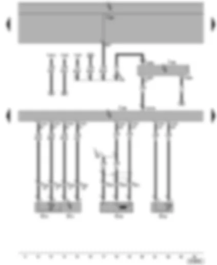 Wiring Diagram  SEAT ALHAMBRA 2002 - Diesel direct injection system control unit - engine speed sender - coolant temperature sender - intake manifold pressure sender - intake manifold temperature sender - immobilizer - self-diagnosis connection