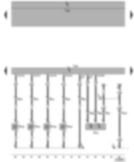 Wiring Diagram  SEAT ALHAMBRA 2001 - Diesel direct injection system control unit - unit injector solenoid valve - hall sender (for camshaft position)