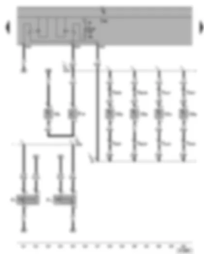 Wiring Diagram  SEAT ALHAMBRA 2001 - Glove compartment light - front passenger door contact switch - rear right door contact switch - door warning lamps