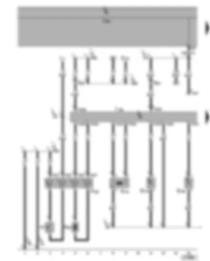 Wiring Diagram  SEAT ALHAMBRA 2001 - Airbag control unit - airbag coil connector - airbag igniter front - side airbag crash sensor - self-diagnosis connection
