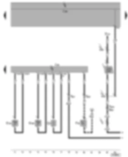 Wiring Diagram  SEAT ALHAMBRA 2001 - Heater control unit B5W S/ D5W S - overheating sensor - coolant temperature sender (heating) - glow plug for heater - ambient temperature switch