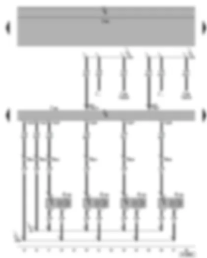 Wiring Diagram  SEAT ALHAMBRA 2001 - Parking aid control unit - front parking aid senders