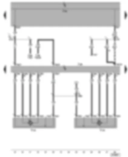 Wiring Diagram  SEAT ALHAMBRA 2001 - Climatronic control unit - central vents control motor - front air distribution control motor - self-diagnosis connection