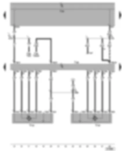 Wiring Diagram  SEAT ALHAMBRA 2002 - Climatronic control unit - central vents control motor - front air distribution control motor - self-diagnosis connection