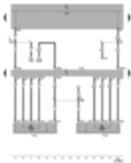 Wiring Diagram  SEAT ALHAMBRA 2003 - Climatronic control unit - centre vent control motor - front air distribution control motor - self-diagnosis connection