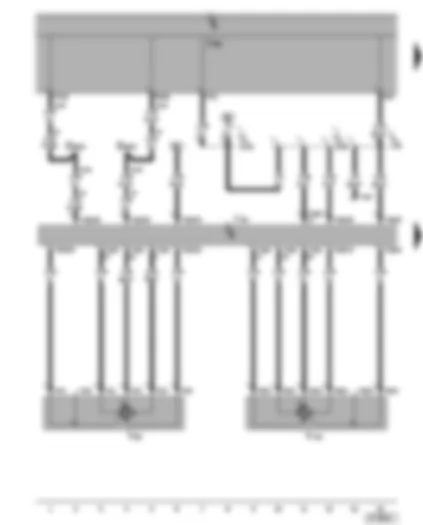 Wiring Diagram  SEAT ALHAMBRA 2003 - Air conditioning system control unit - temperature flap control motor - front air distribution control motor - diagnostic socket
