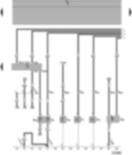 Wiring Diagram  SEAT ALHAMBRA 1998 - Motronic control unit - coolant temperature sender - fan run-on thermo-switch - oil pressure switch - speedometer sender