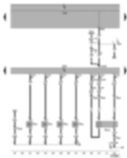 Wiring Diagram  SEAT ALHAMBRA 2009 - Motronic control unit - throttle valve module - throttle valve drive angle sender for electric throttle - throttle valve drive for electric throttle - lambda probe