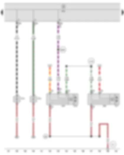 Электросхемa  SEAT ALTEA 2009 - Блок управления электродвигателя стеклоочистителя - Блок управления бортовой сети - Блок управления двигателя стеклоочистителя со стороны переднего пассажира - Лампа бокового повторителя левого указателя поворота - Лампа бокового повторителя правого указателя поворота - Двигатель стеклоочистителя со стороны водителя - Двигатель стеклоочистителя со стороны переднего пассажира