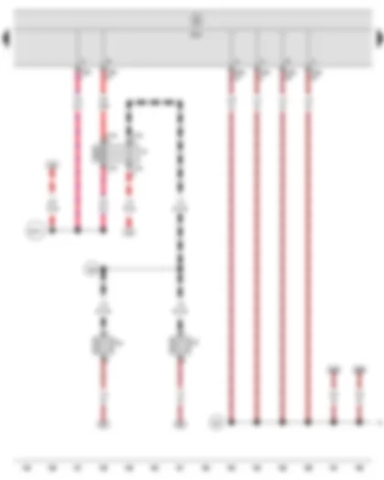 Электросхемa  SEAT ALTEA 2009 - Сигнал высокого тона - Сигнал низкого тона - Реле двухтонового звукового сигнала - Блок управления бортовой сети