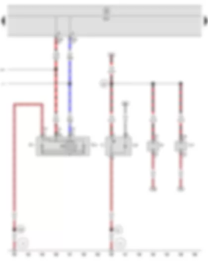 Электросхемa  SEAT ALTEA 2009 - Блок управления бортовой сети - Лампа подсветки прикуривателя - Прикуриватель - Розетка 12 В - Розетка 12 В 2 - Фонарь для чтения - задний левый - Фонарь для чтения - задний правый