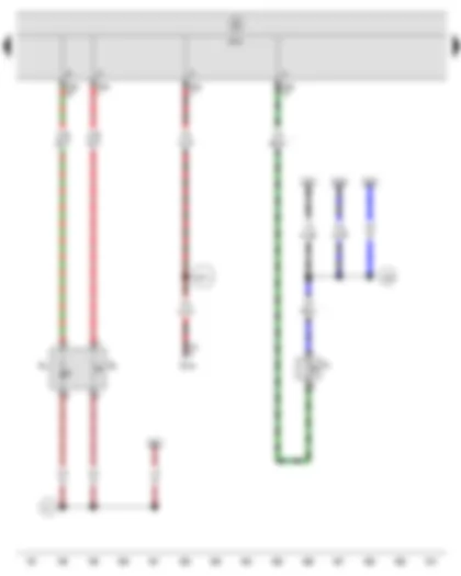 Электросхемa  SEAT ALTEA 2009 - Выключатель аварийной световой сигнализации - Выключатель фонарей заднего хода - Блок управления бортовой сети - Контрольная лампа аварийной световой сигнализации