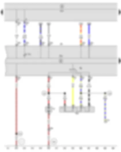 Электросхемa  SEAT ALTEA 2009 - Переключатель приточного вентилятора - Блок управления отопителя - Блок управления бортовой сети - Балластное сопротивление приточного вентилятора с предохранителем защиты от перегрева - Приточный вентилятор