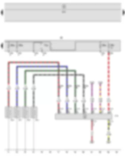 Wiring Diagram  SEAT ALTEA 2010 - Automatic glow period control unit - Glow plug 1 - Glow plug 2 - Glow plug 3 - Glow plug 4 - Fuse holder B - Push-in bridge