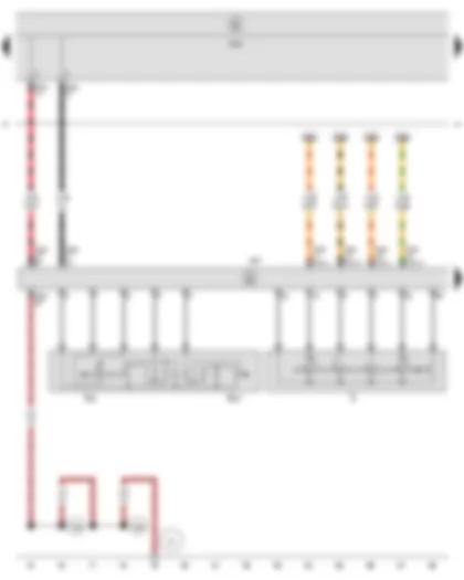 Wiring Diagram  SEAT ALTEA 2009 - Ignition/starter switch - Cruise control system switch - Steering column electronics control unit