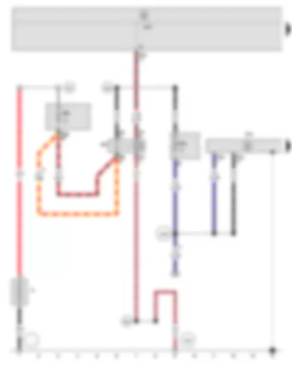 Wiring Diagram  SEAT ALTEA 2009 - Battery - Airbag control unit - Terminal 15 voltage supply relay 2