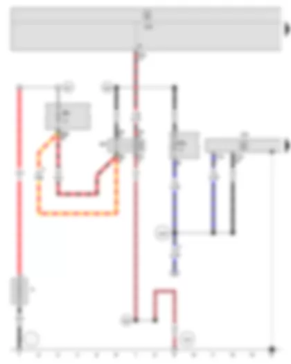 Wiring Diagram  SEAT ALTEA 2010 - Battery - Airbag control unit - Terminal 15 voltage supply relay 2