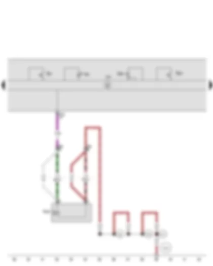 Wiring Diagram  SEAT ALTEA 2010 - Air conditioning system switch - Heated rear window button - Potentiometer for temperature selection rotary knob - Air conditioning system control unit - Air conditioning system warning lamp