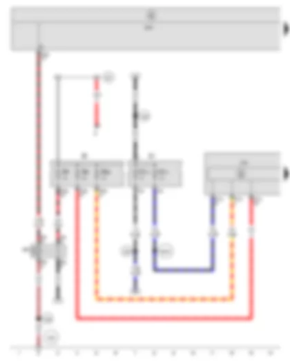 Wiring Diagram  SEAT ALTEA 2009 - ABS control unit - Onboard supply control unit - Terminal 15 voltage supply relay 2 - Fuse holder C