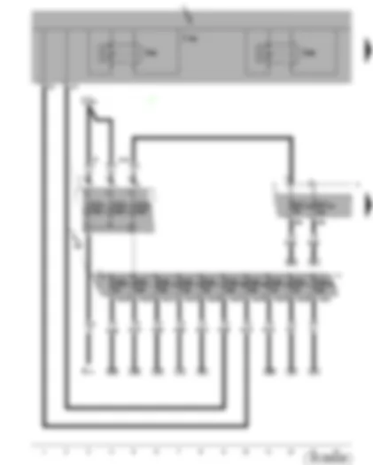 Wiring Diagram  SEAT ALTEA 2006 - Battery - fuses - terminal 30 voltage supply relay 2 - terminal 15 voltage supply relay 2 - onboard supply control unit